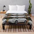 Tesla Model 3 Plush Blanket with Electric Car Design