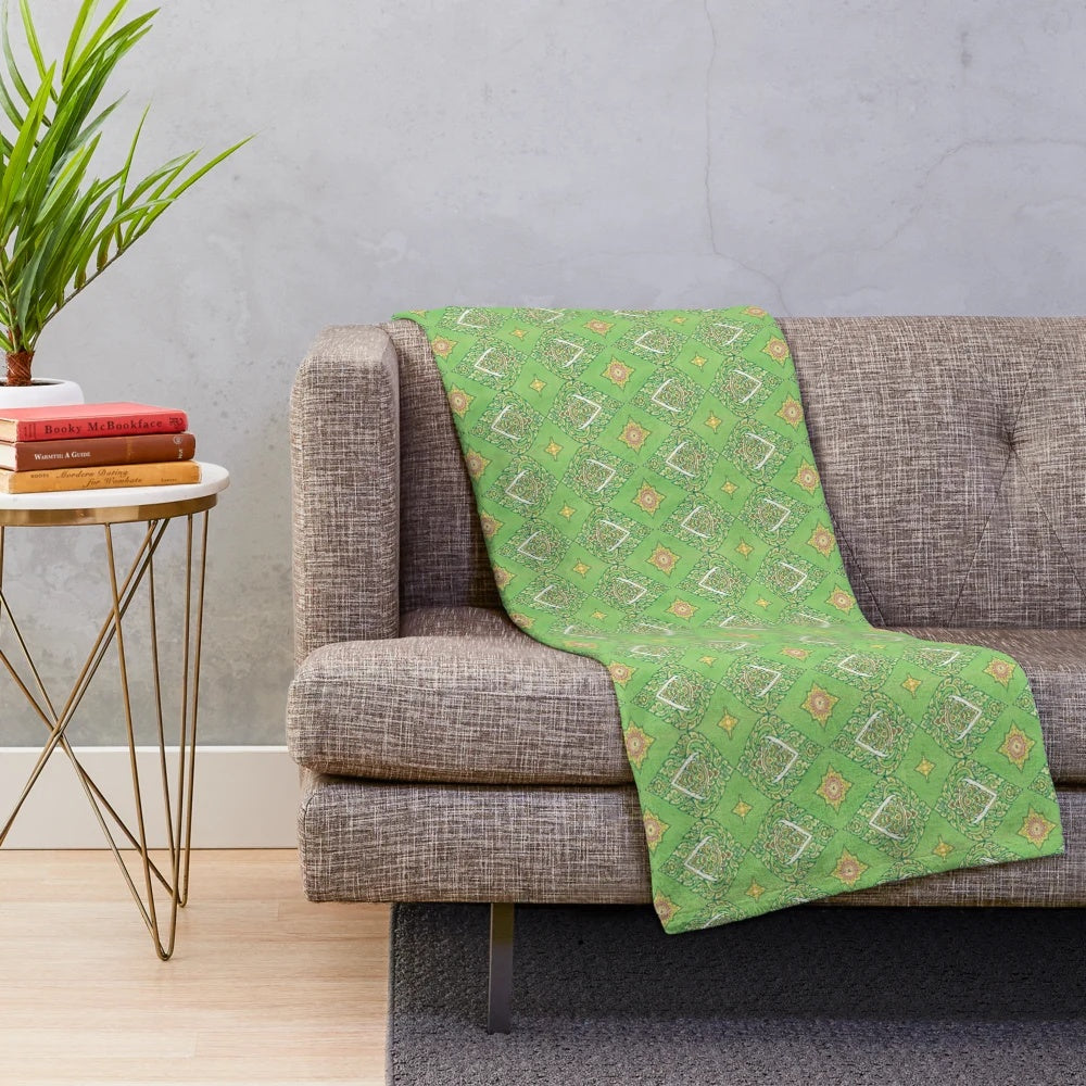 Colorful Thai-patterned plush blanket for home decor