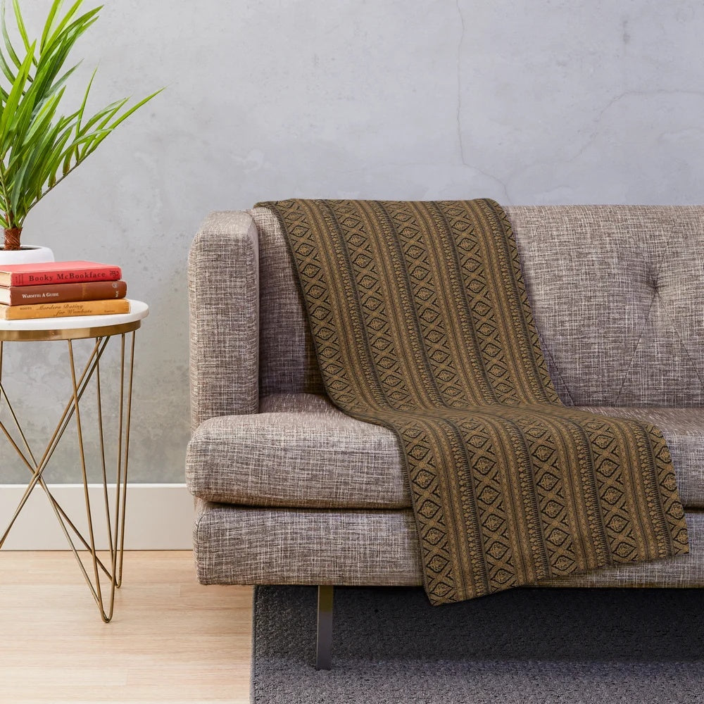 Vibrant Thai-inspired patterned plush blanket