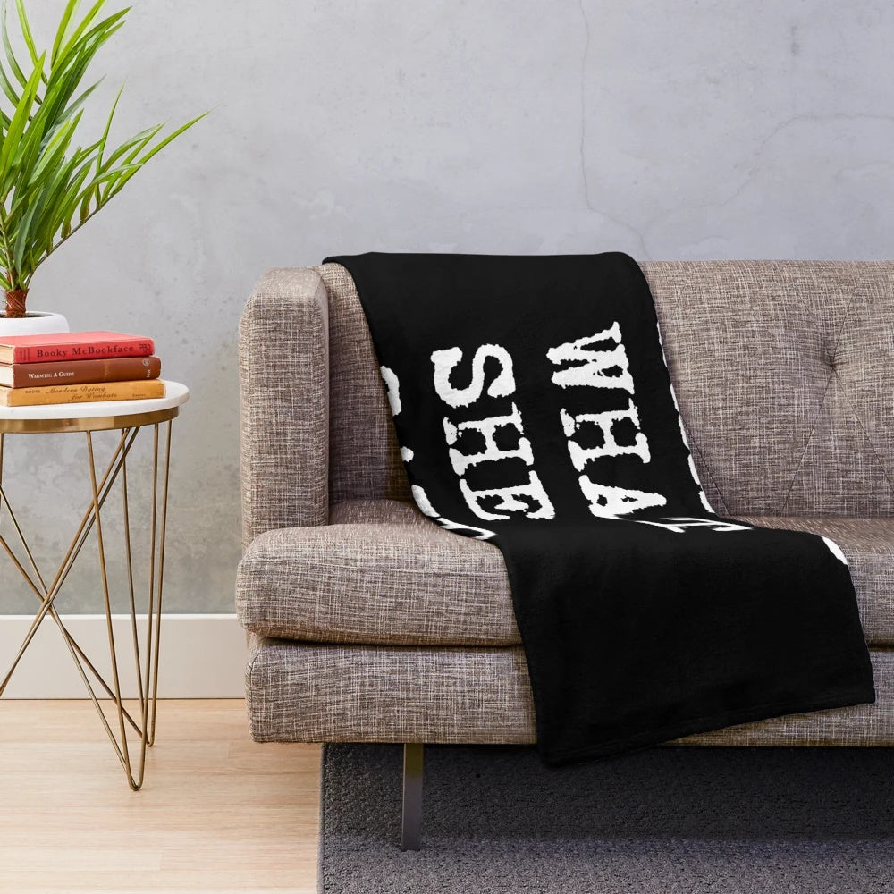 Plush blanket with "That's What She Said" quote in typewriter font