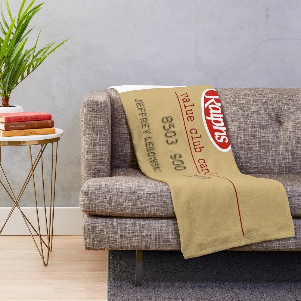 The Big Lebowski inspired plush blanket featuring the iconic character Jeffrey Lebowski