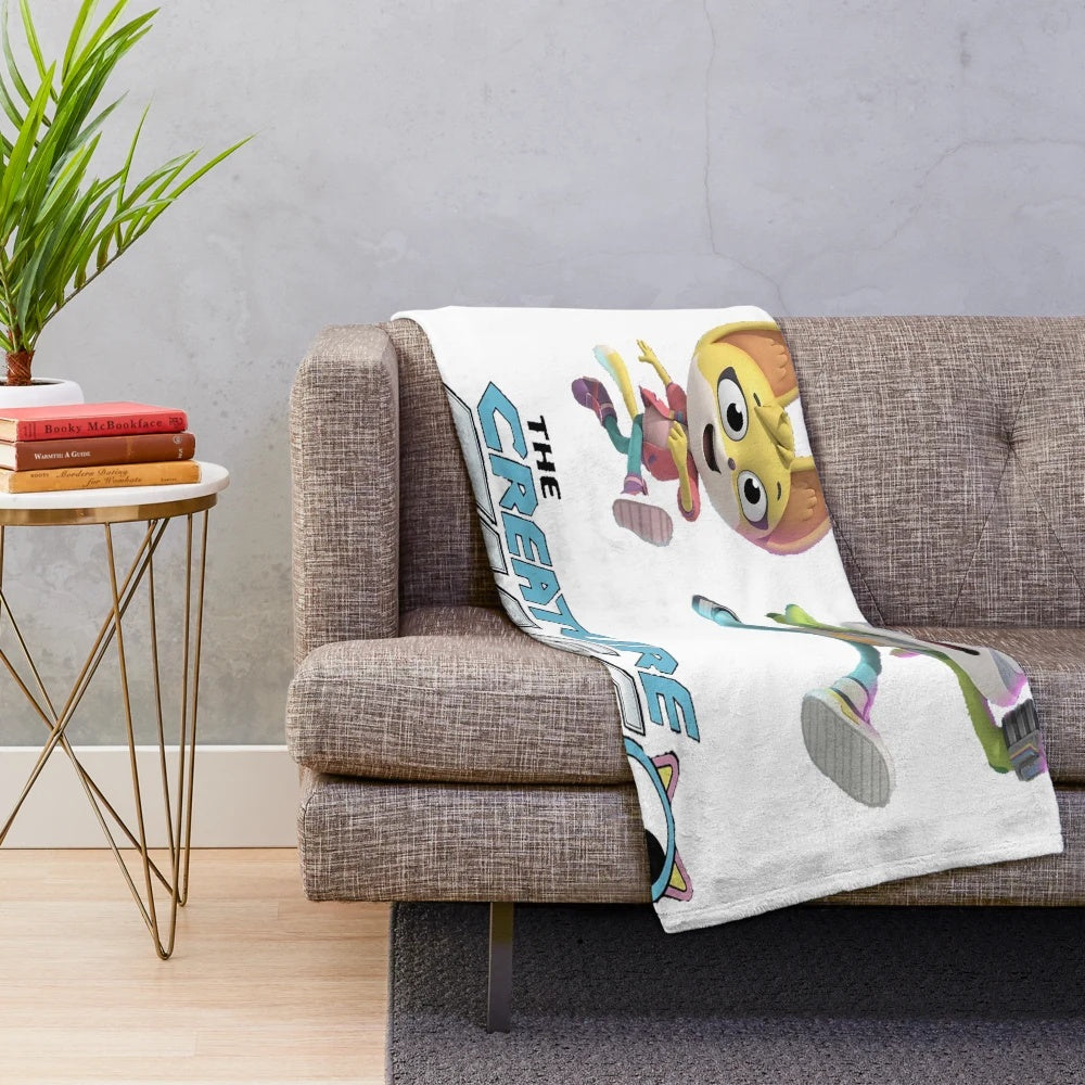 Soft and cuddly plush blanket featuring characters from the Netflix series "The Creature Cases