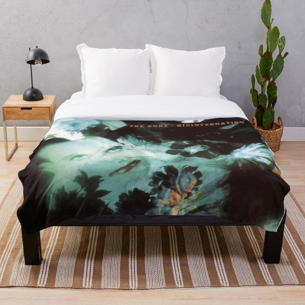 Soft plush blanket featuring The Cure's iconic Disintegration album artwork