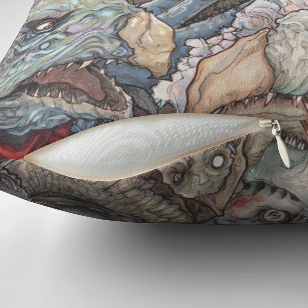 The Dark Crystal Skeksis Pillow, a plush cushion featuring the iconic Skeksis creatures from the beloved fantasy film.