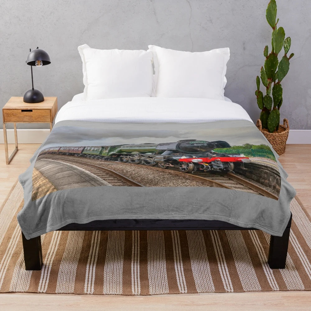 The Flying Scotsman inspired plush blanket