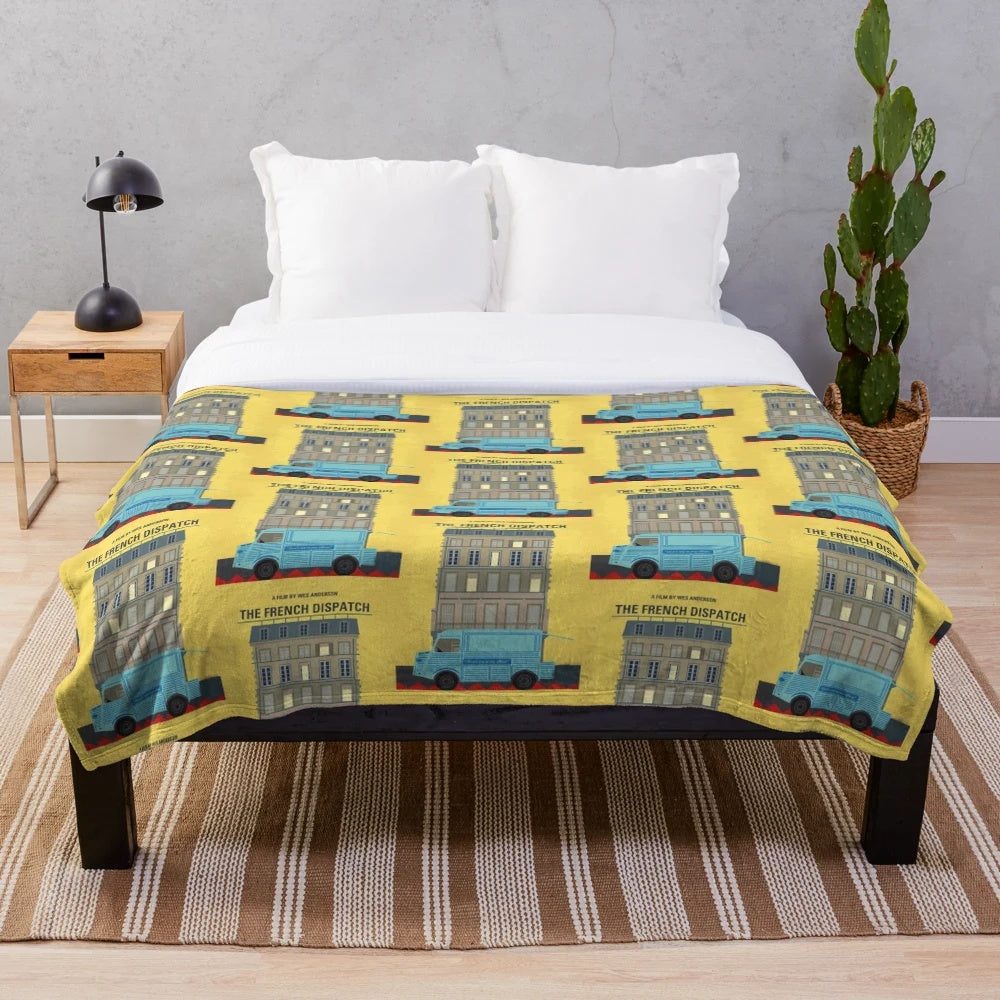 The French Dispatch inspired plush blanket