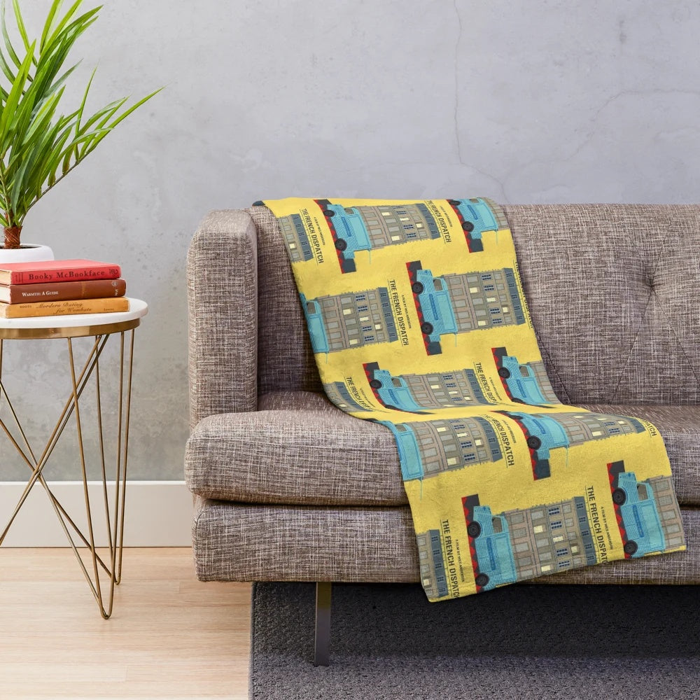 The French Dispatch inspired plush blanket