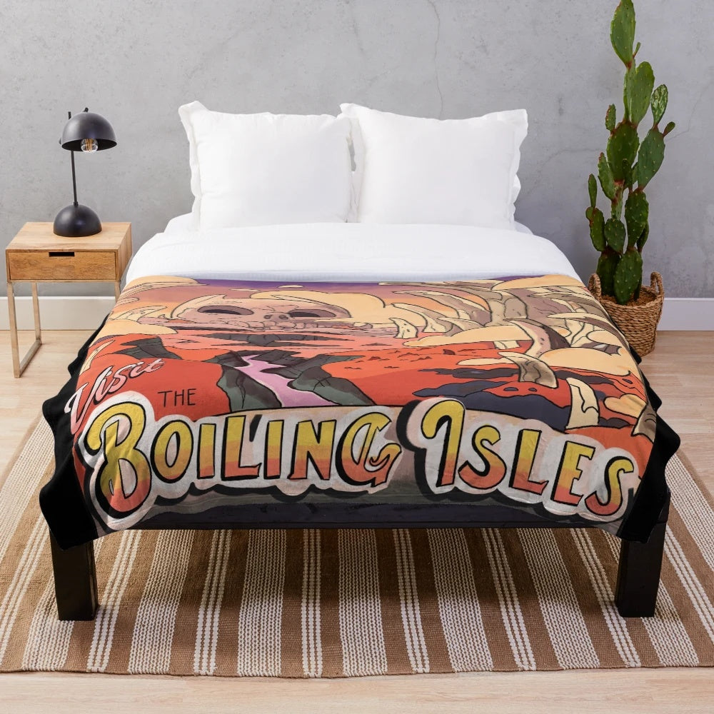 The Owl House-inspired plush blanket featuring the Boiling Isles
