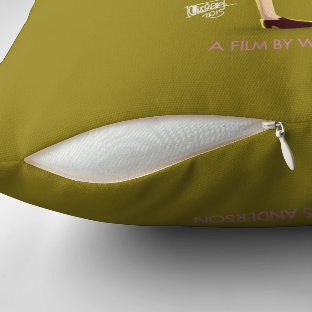 The Royal Tenenbaums movie-inspired decorative pillow with Wes Anderson's iconic aesthetic