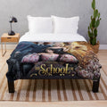The School for Good and Evil inspired plush blanket with characters Agatha and Sophie