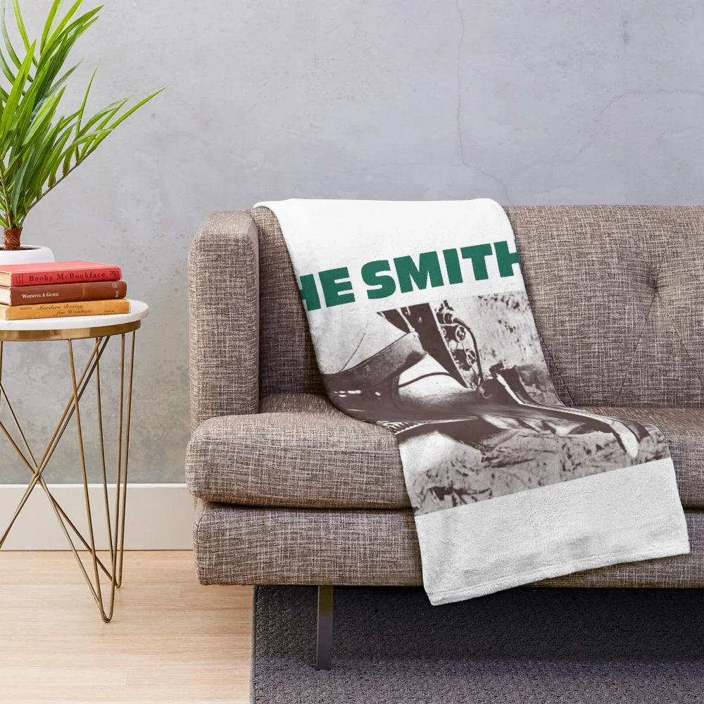 The Smiths-inspired plush blanket with vintage cinema graphics