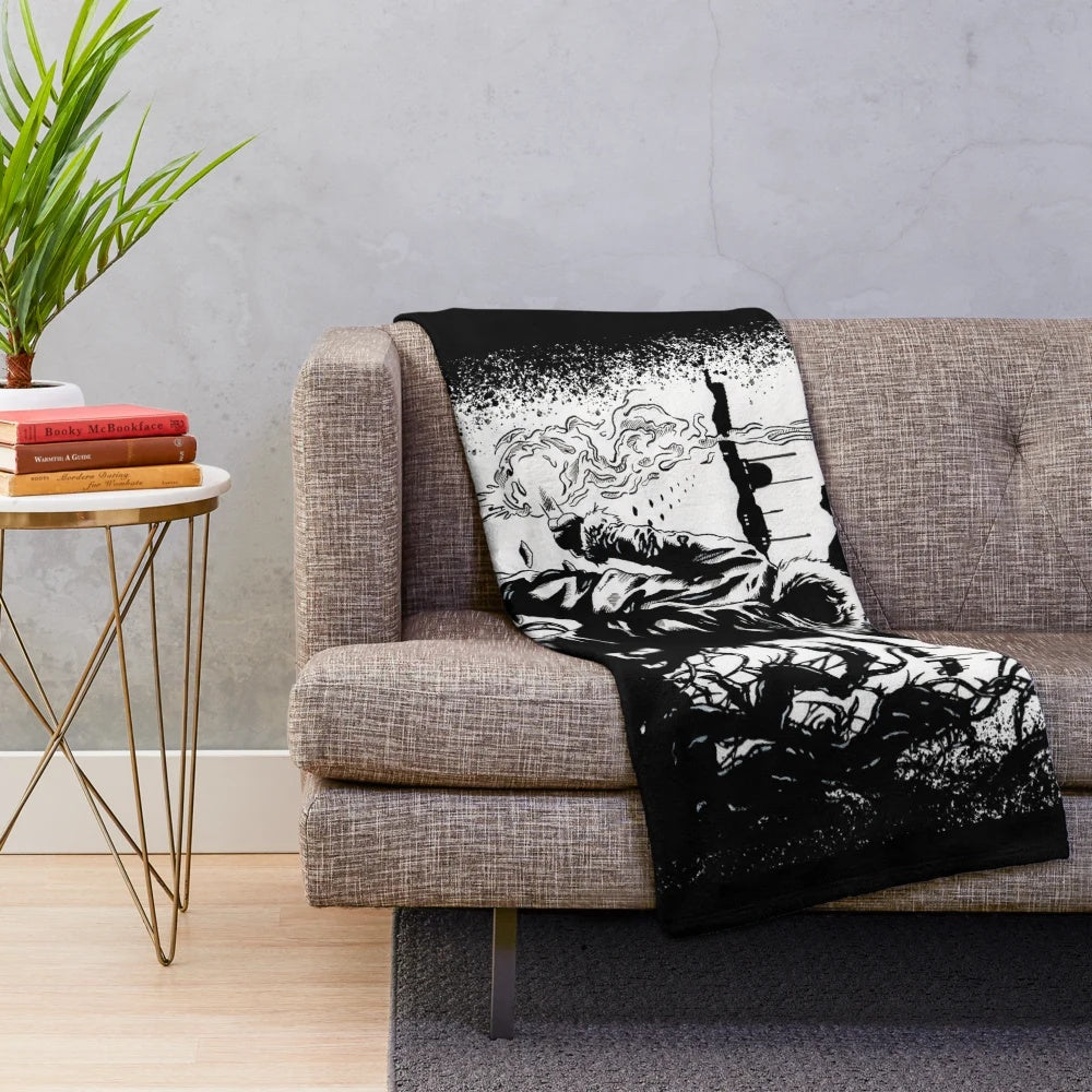 The Thing inspired plush blanket with a nod to the classic 1982 horror movie