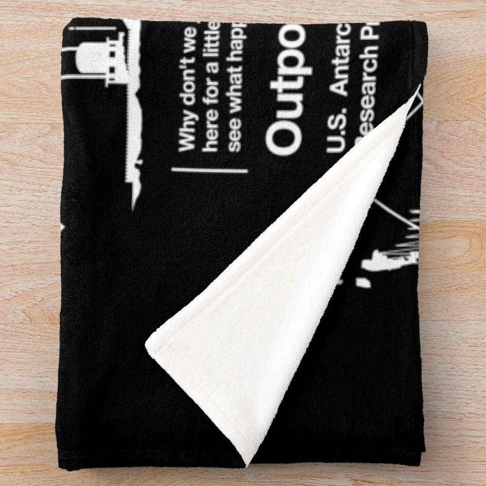 Cozy plush blanket inspired by the cult classic horror movie "The Thing