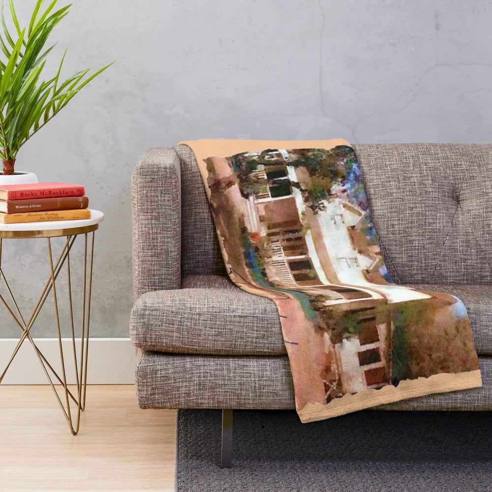 The Waltons House Plush Blanket with Blue Ridge Mountains Scenery