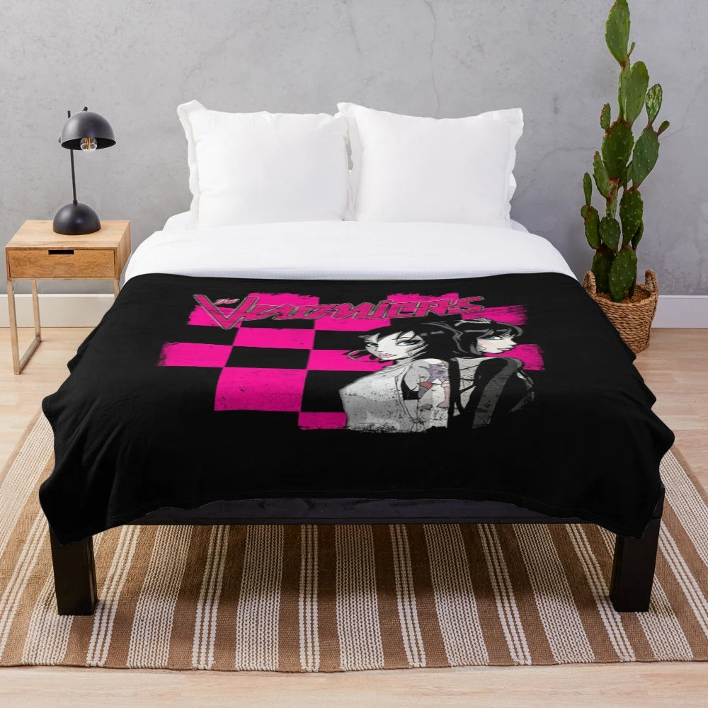 A soft, plush blanket with the text "There's No I in Team" for music duo fans