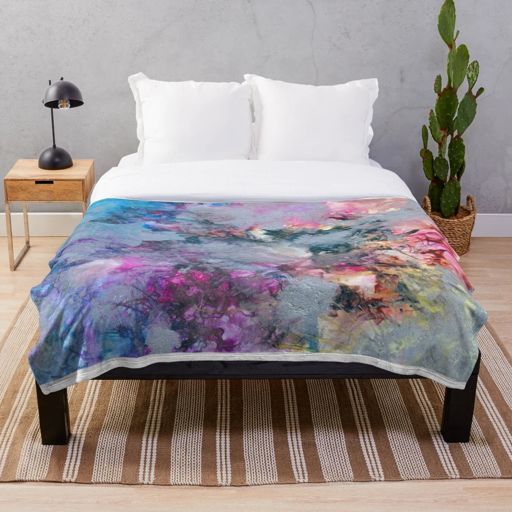 Thermal Confluence plush blanket with abstract design
