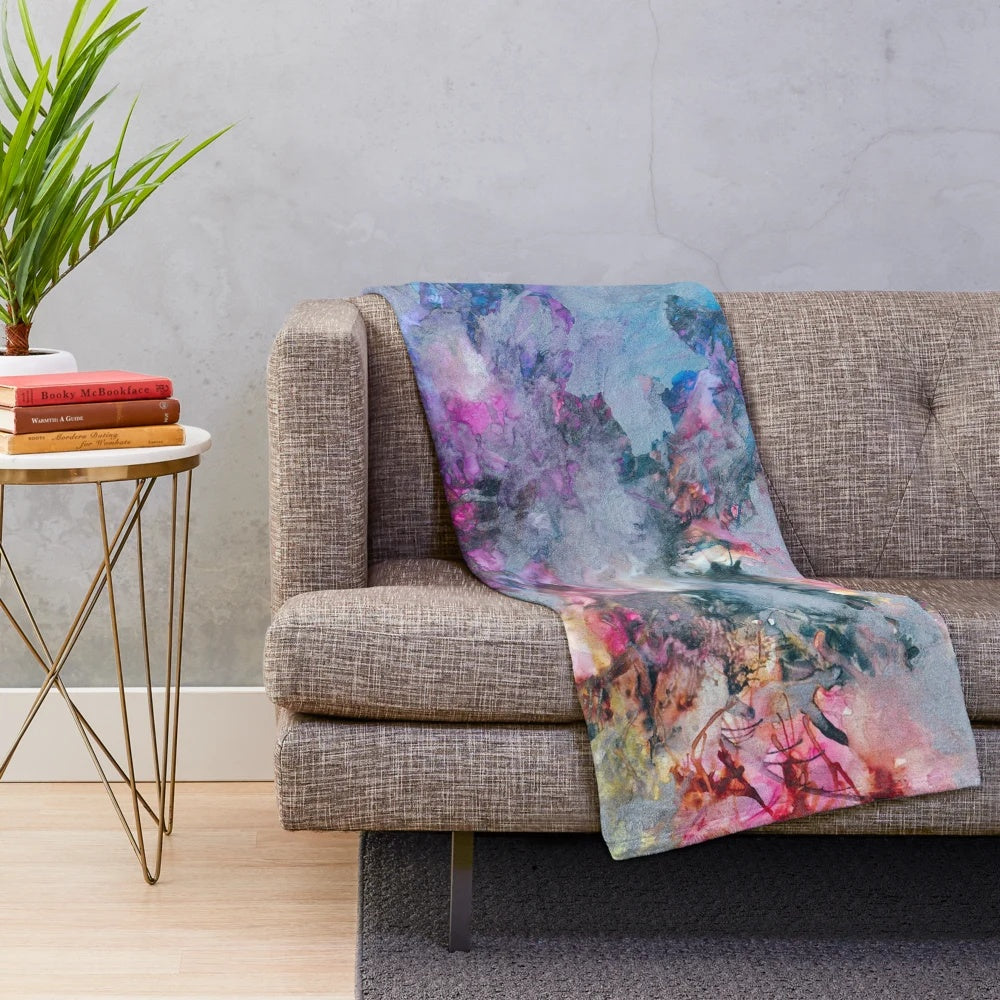 Thermal Confluence plush blanket with abstract design