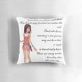 Kairi Kingdom Hearts Pillow with "Thinking of You, Wherever You Are" Quote