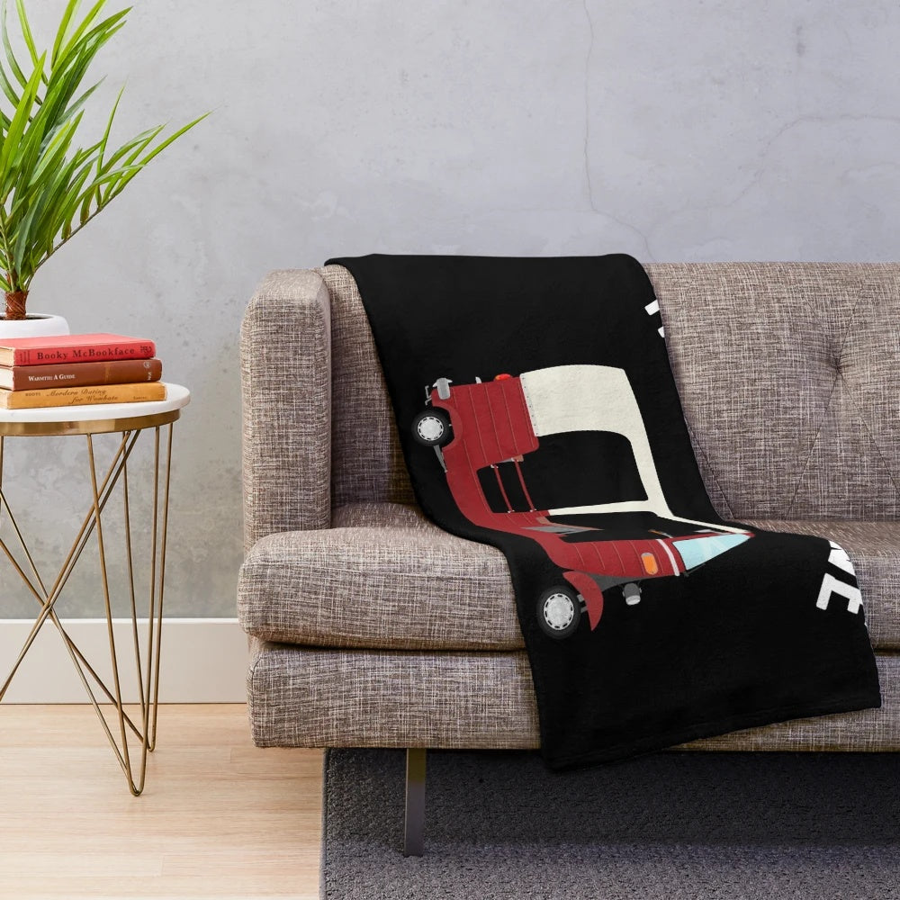 Cozy "This Is How We Roll" plush blanket featuring Sri Lankan three-wheeler vehicles