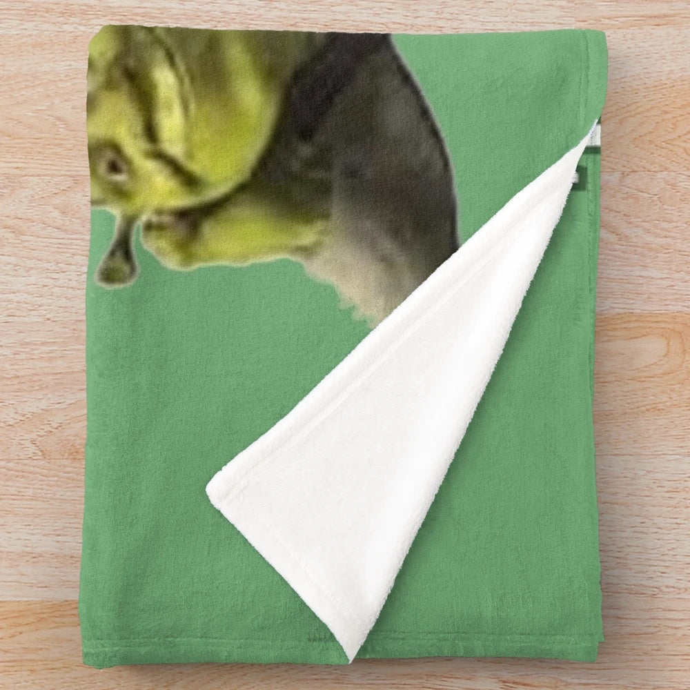 Plush blanket with a "This Is My Swamp Now" inspired design featuring a green, cartoon-like swamp scene