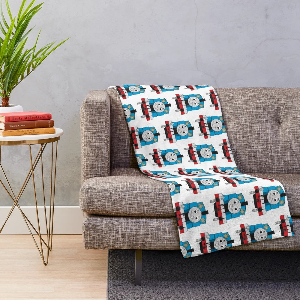 Soft and Plush Thomas the Train Inspired Blanket