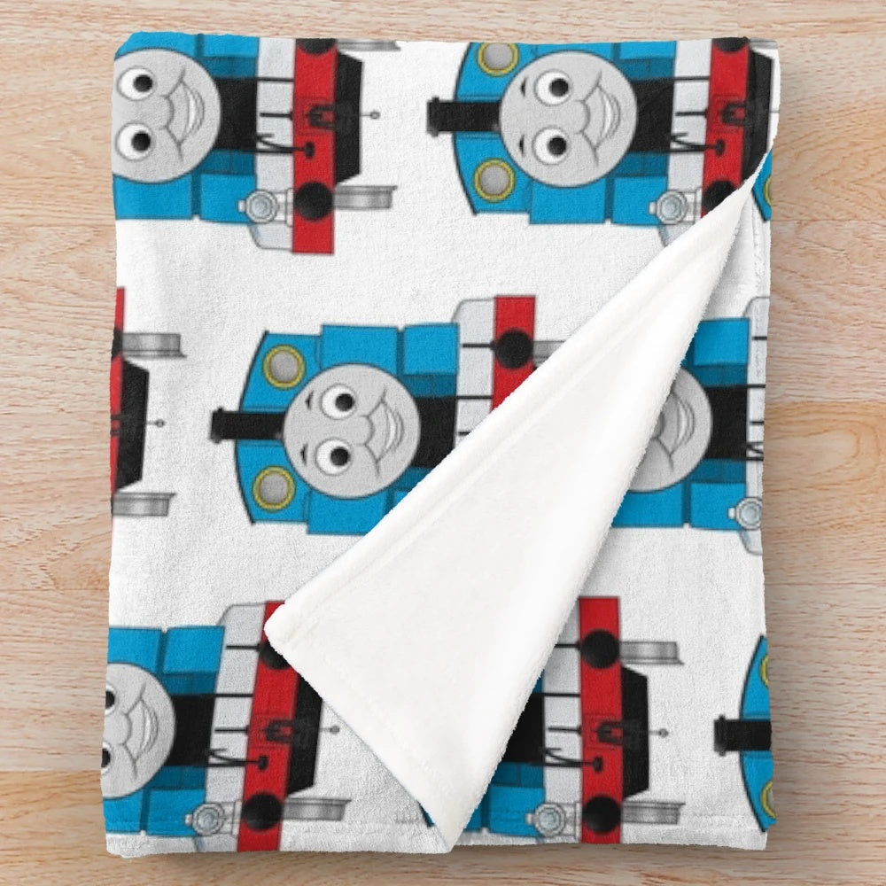 Soft and Plush Thomas the Train Inspired Blanket