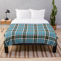 Thompson Blue Scottish Tartan Plush Blanket