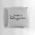 A soft, plush pillow with a three-legged design, perfect for tripawd pets and animal lovers.