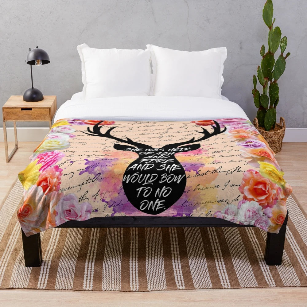 Plush blanket inspired by the Throne of Glass and A Court of Thorns and Roses book series by Sarah J. Maas