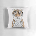 Soft, cuddly tiger pillow with glasses, perfect for adding a touch of nature-inspired style to any home.