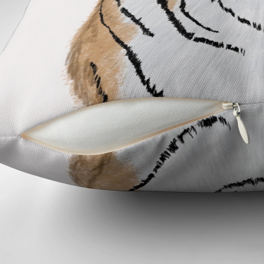 Soft, cuddly tiger pillow with glasses, perfect for adding a touch of nature-inspired style to any home.