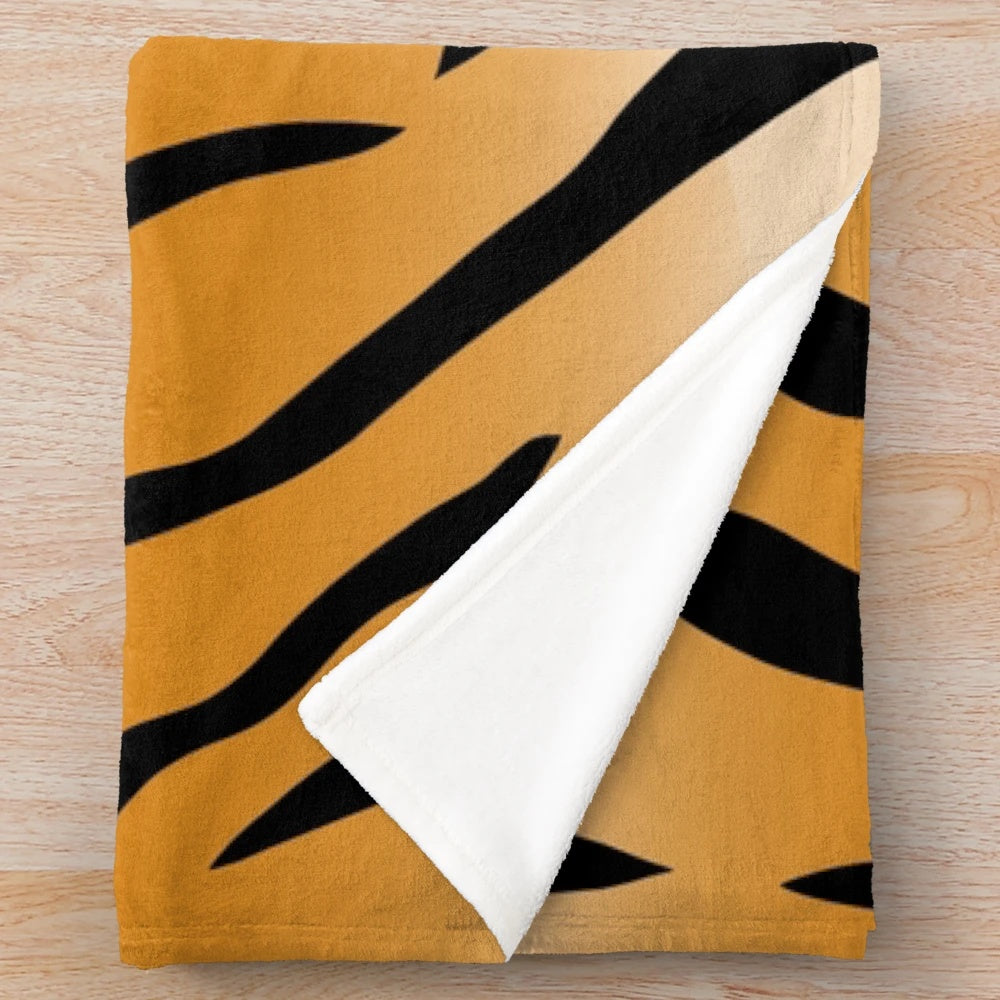 Plush tiger stripes blanket with abstract colors and patterns