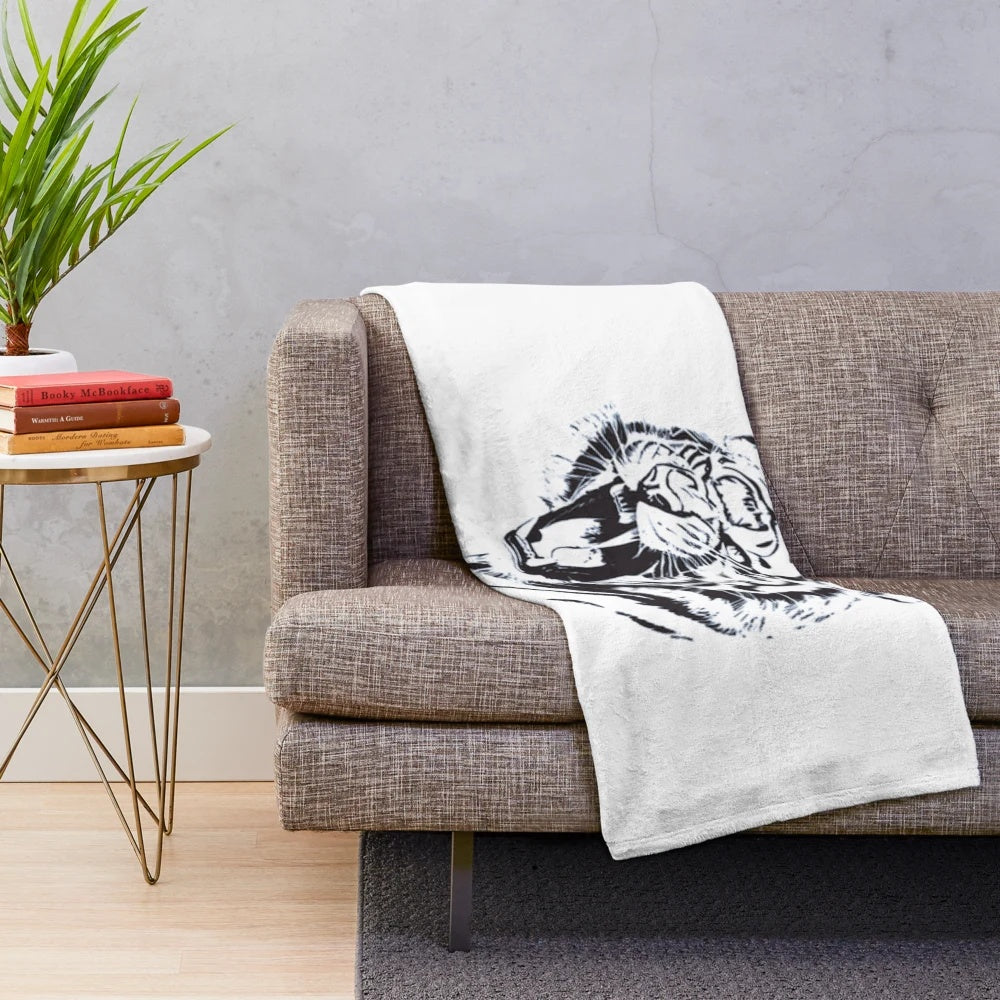Tiger patterned plush blanket