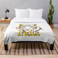 A soft, plush blanket featuring a tiger design, perfect for adding a touch of nature to your living space.