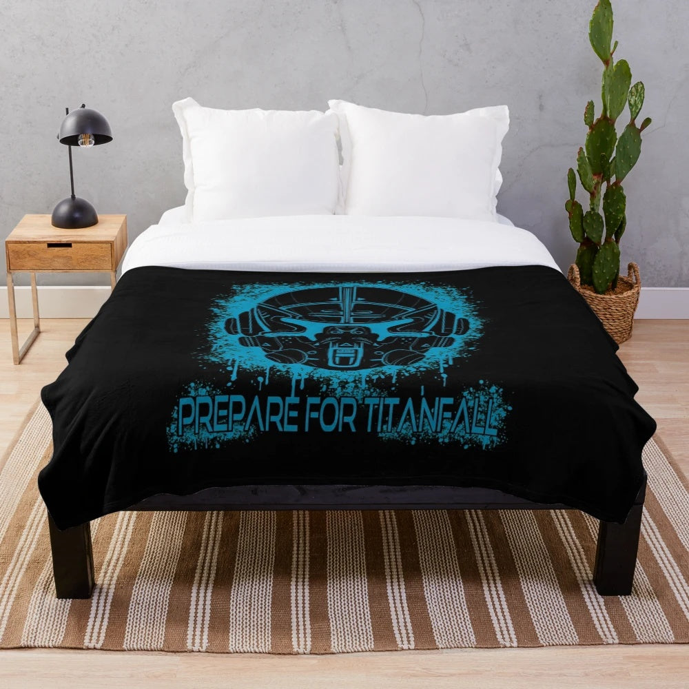 Titanfall-inspired plush blanket with splatter design