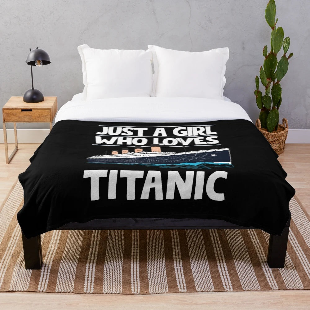 Plush Titanic ship-themed blanket for Titanic lovers