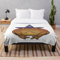 Toad in a wizard hat design on a plush, cozy blanket