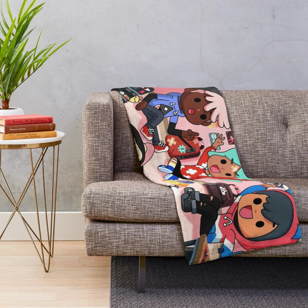 Toca Boca-inspired plush blanket with a soft, comfy design