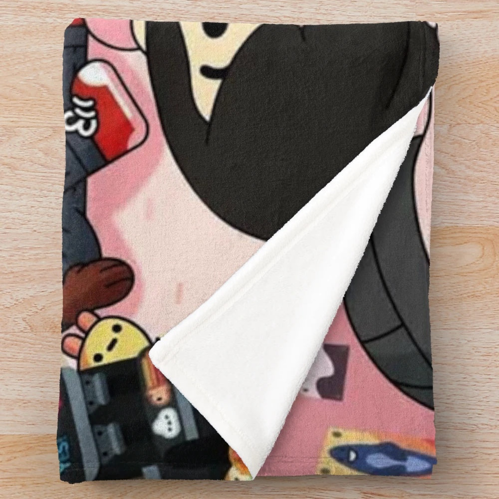 Toca Boca-inspired plush blanket with a soft, comfy design