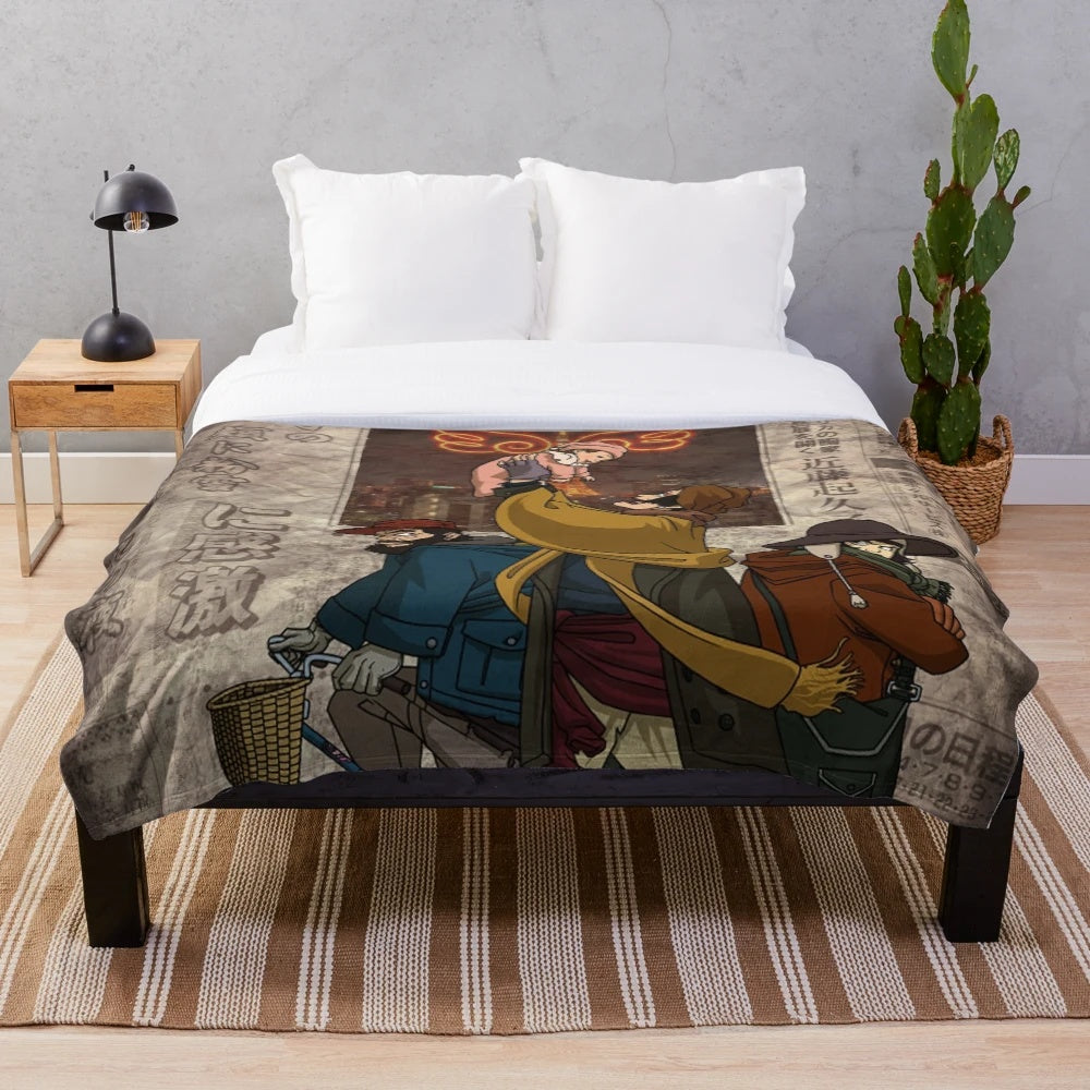 Tokyo Godfathers inspired plush blanket