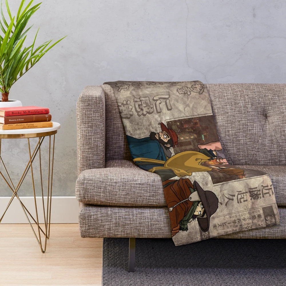 Tokyo Godfathers inspired plush blanket