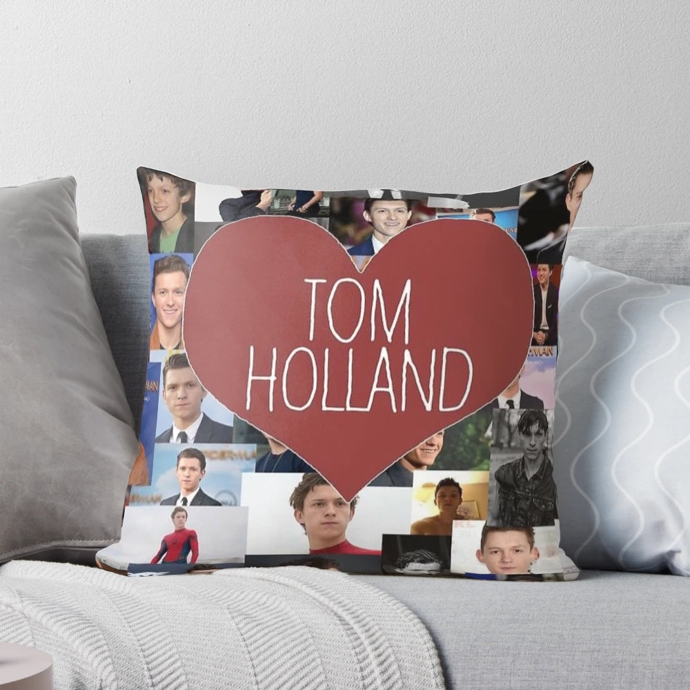 Soft, cuddly Tom Holland blanket, stickers, and pillow featuring the popular Spider-Man actor.