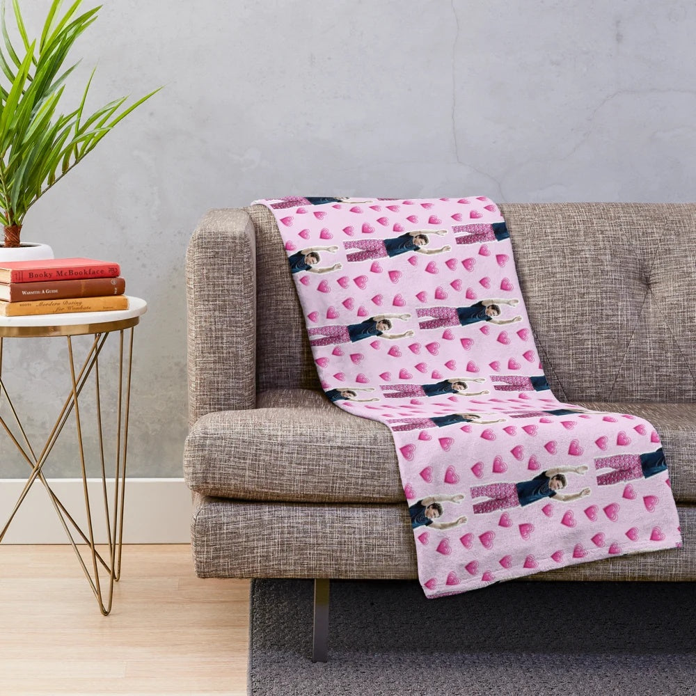 Tom Holland inspired pink plush blanket