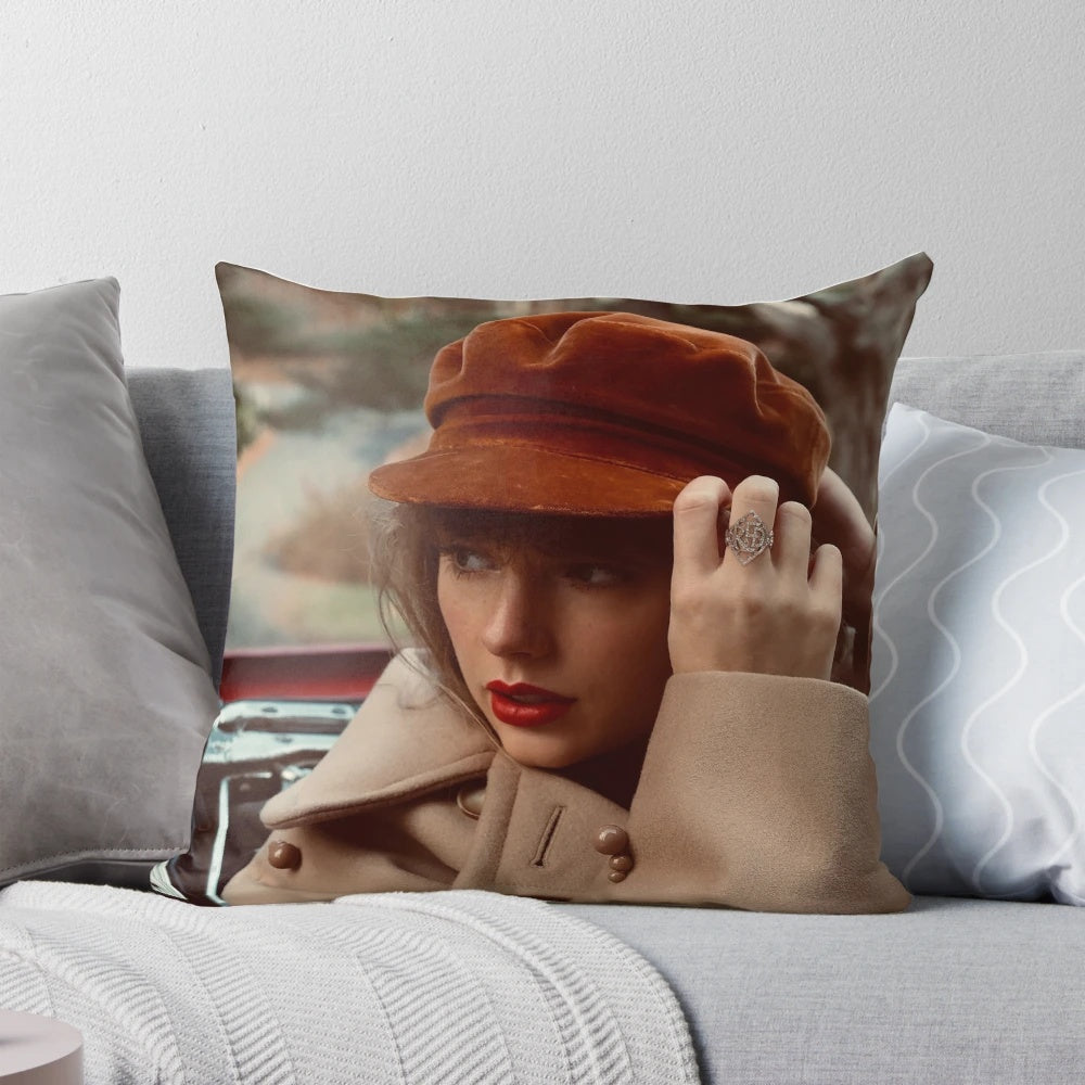 A plush, high-quality pillow featuring the lyrics "too well" from Taylor Swift's albums Folklore and Reputation.