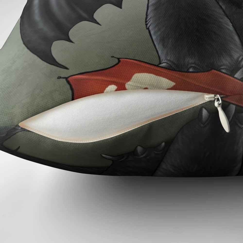 Soft, plush Toothless-inspired cat pillow for a comfortable night's sleep