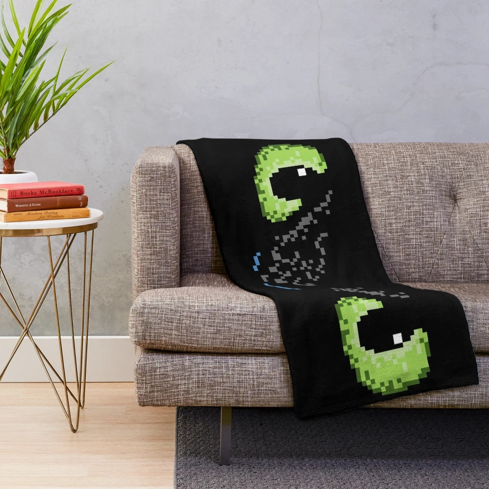 Toothless plush blanket with pixel art design