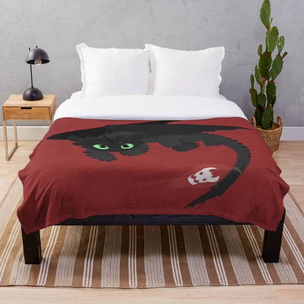 Toothless the Night Fury dragon plush blanket from How to Train Your Dragon 2