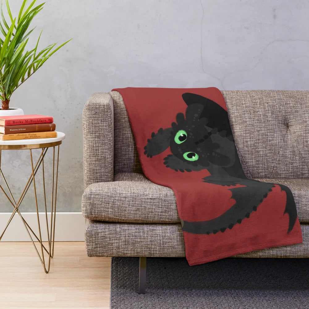 Toothless the Night Fury dragon plush blanket from How to Train Your Dragon 2
