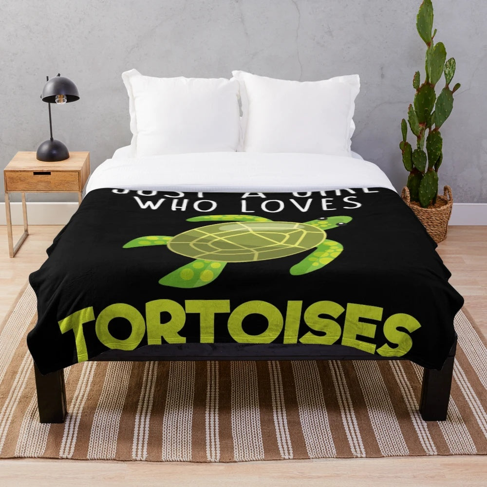 Soft and cuddly plush blanket featuring a cute tortoise design, perfect for tortoise lovers