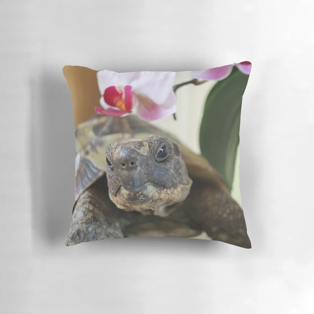 Soft and plush tortoise-shaped pillow, perfect for tortoise owners and reptile enthusiasts